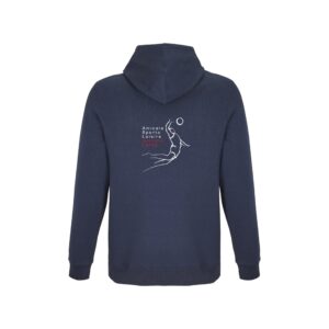 sweat shirt bleu avec une impression au dos du logo Amicale Sports Loisirs Janville Lardy