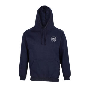 Hoodies bleu marine du COC Omnisports de Courcouronnes avec le logo du club